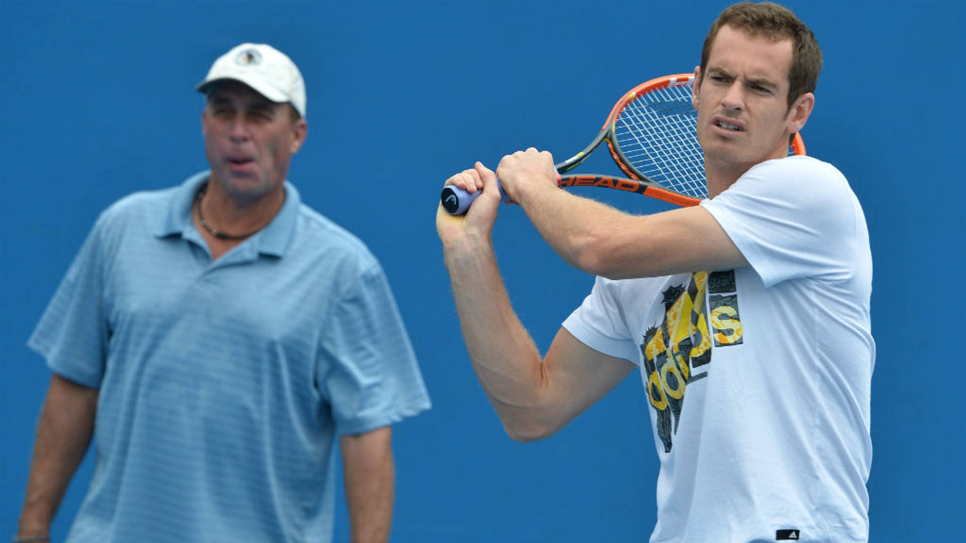 Andymurray Med Tränare Ivan Lendl. (note: This Sentence Doesn't Have A Direct Connection To Computer Or Mobile Wallpaper. Please Provide More Context If You Want A Specific Translation.) Wallpaper