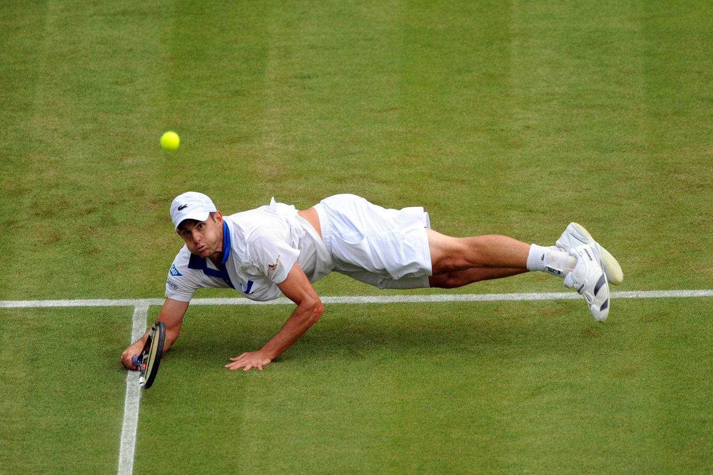 Andy Roddick Diving Into Ground Wallpaper
