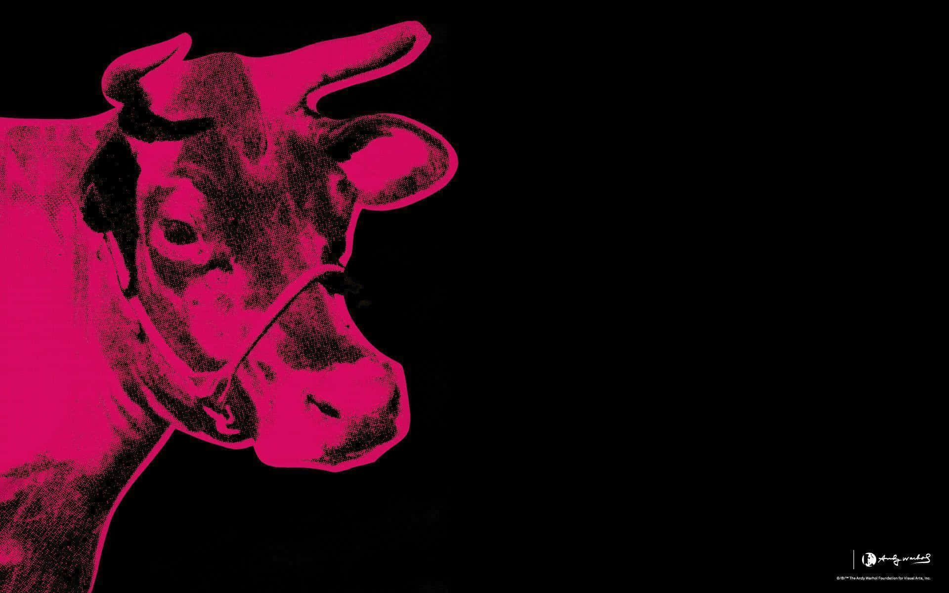 Andy Warhol Pink Cow Glitch Pop Kunst: Glitch Pop Kunst Andy Warhol Pink Cow Wallpaper