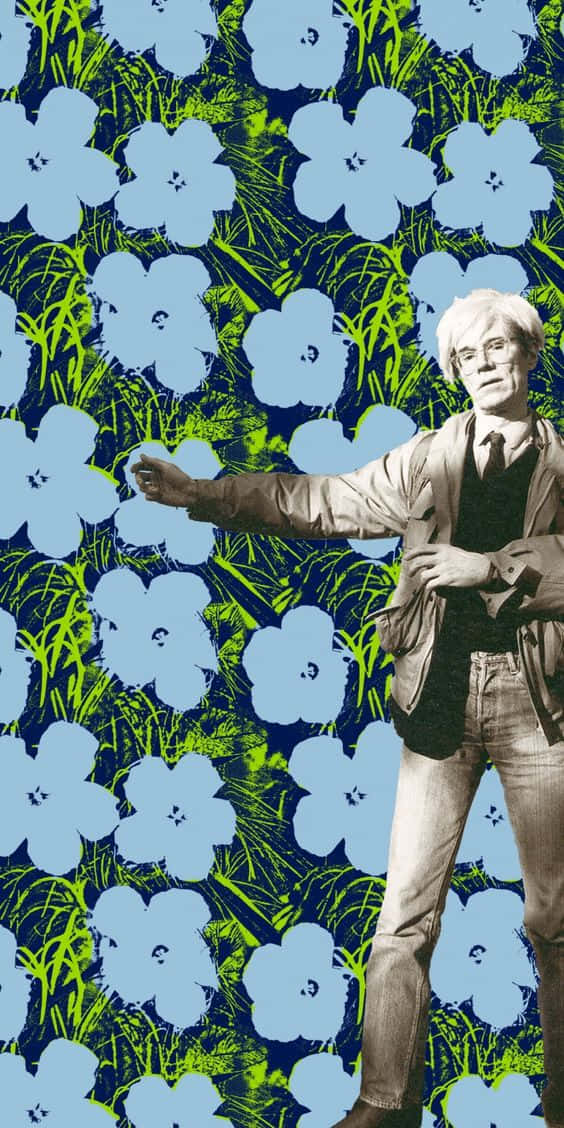 Andy Warhol Blomst Print Tapet: Del et pop kunstværk af Andy Warhol med dette Blomst Print Tapet. Wallpaper