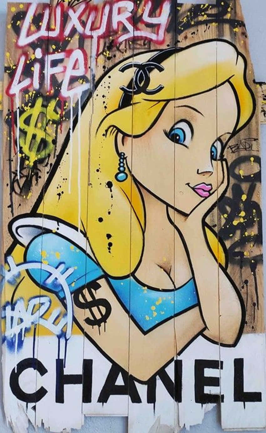 Snehvide Street Art maleri