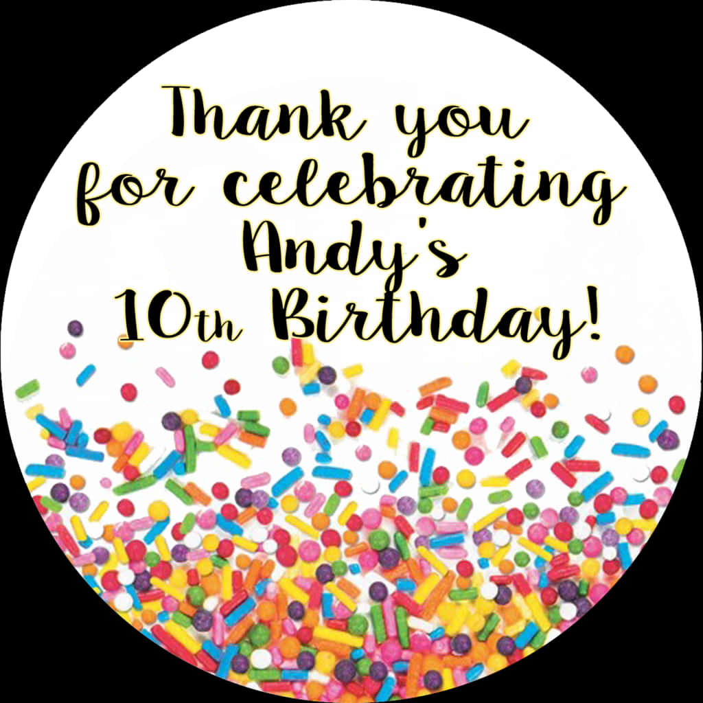 Andys10th Birthday Celebration Sprinkles PNG