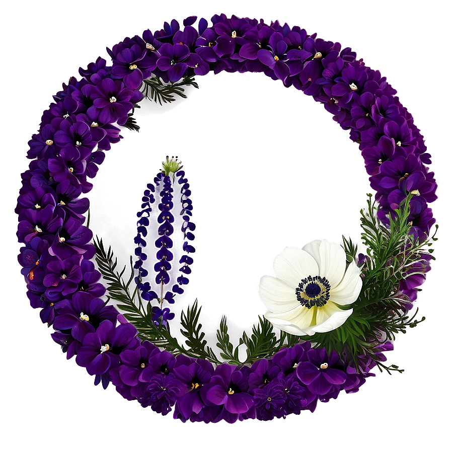 Anemone Flower Circle Png 06252024 PNG