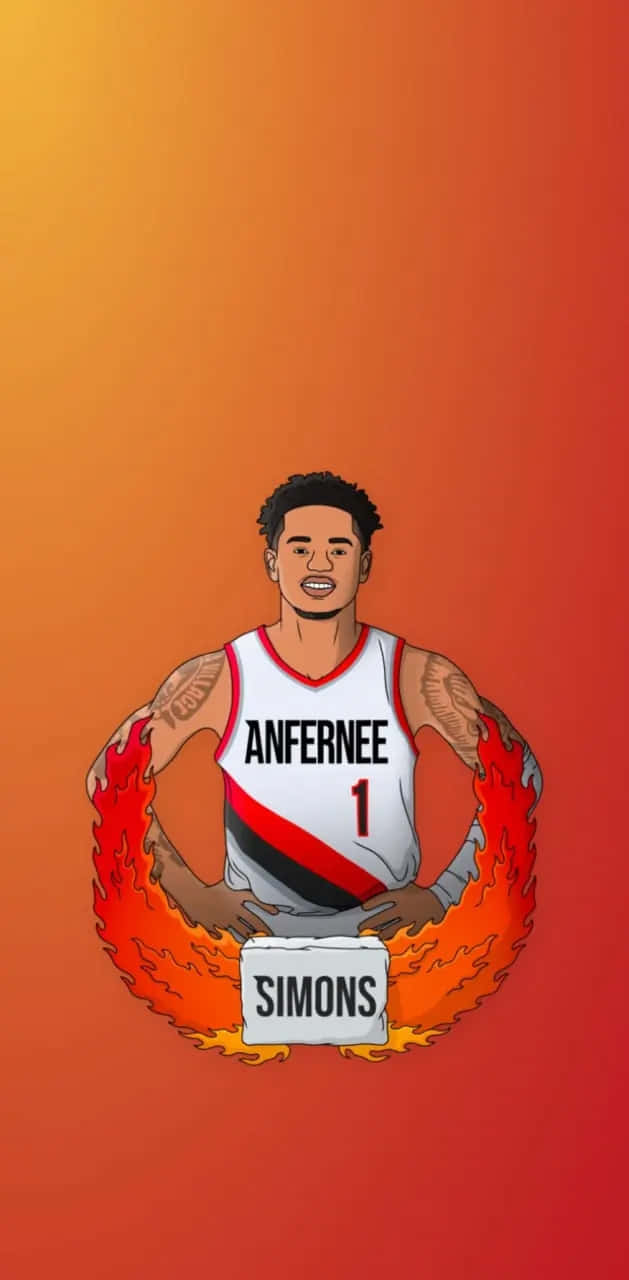 Anfernee Simons Basketball Illustratie Achtergrond