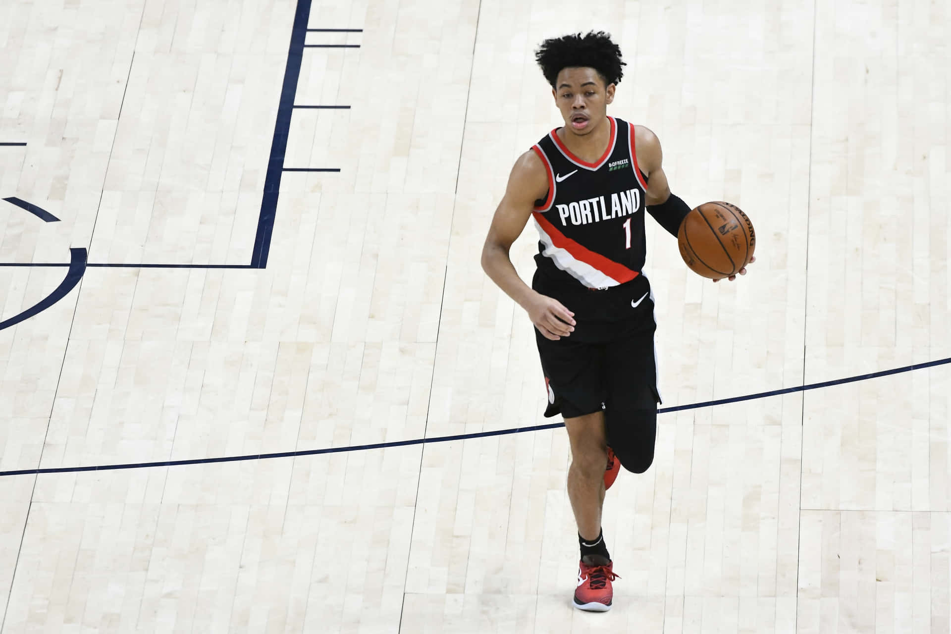 Anfernee Simons Portland Trail Blazers Actie Achtergrond