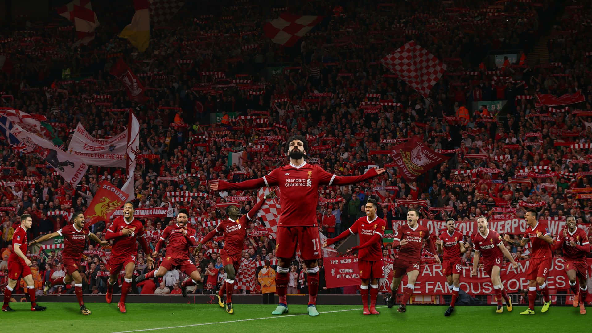 Anfield Celebration Liverpool F C Wallpaper