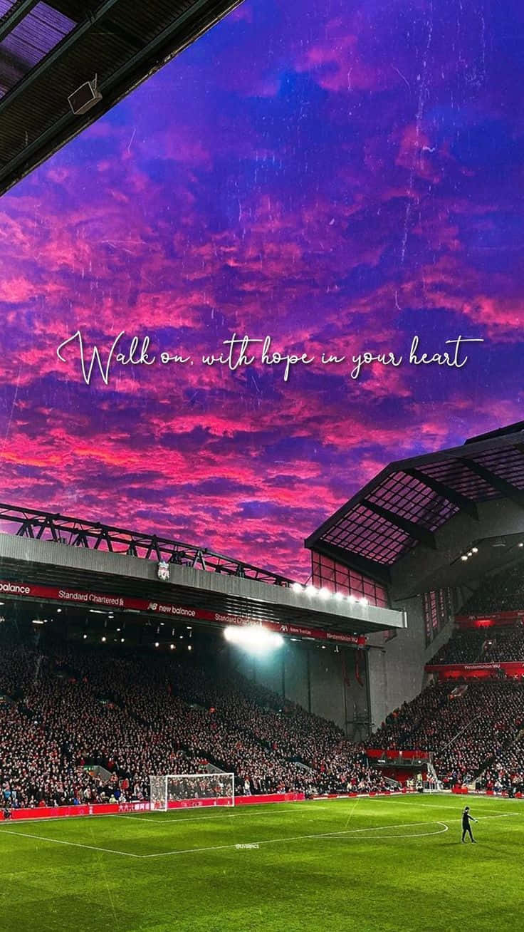 Anfield Stadion Hoop In Hart Achtergrond