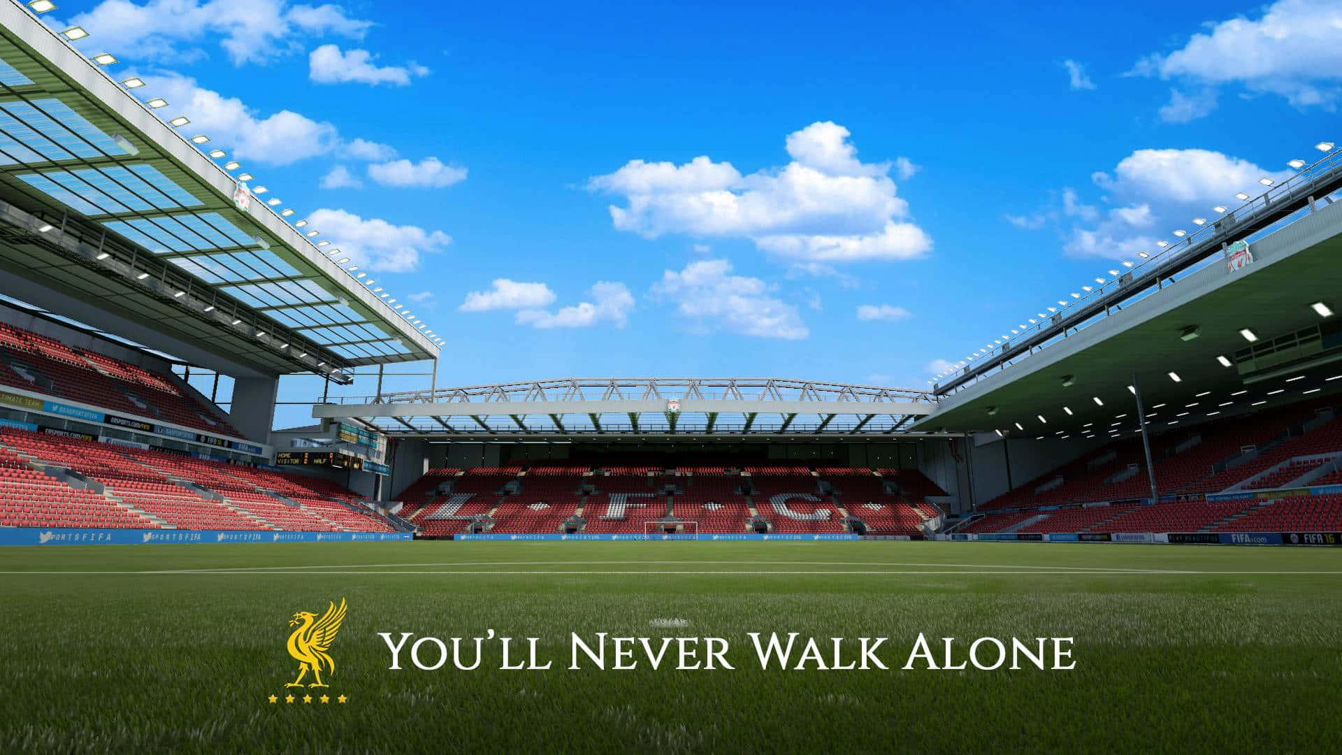Anfield Stadium Liverpool Youll Never Walk Alone Wallpaper
