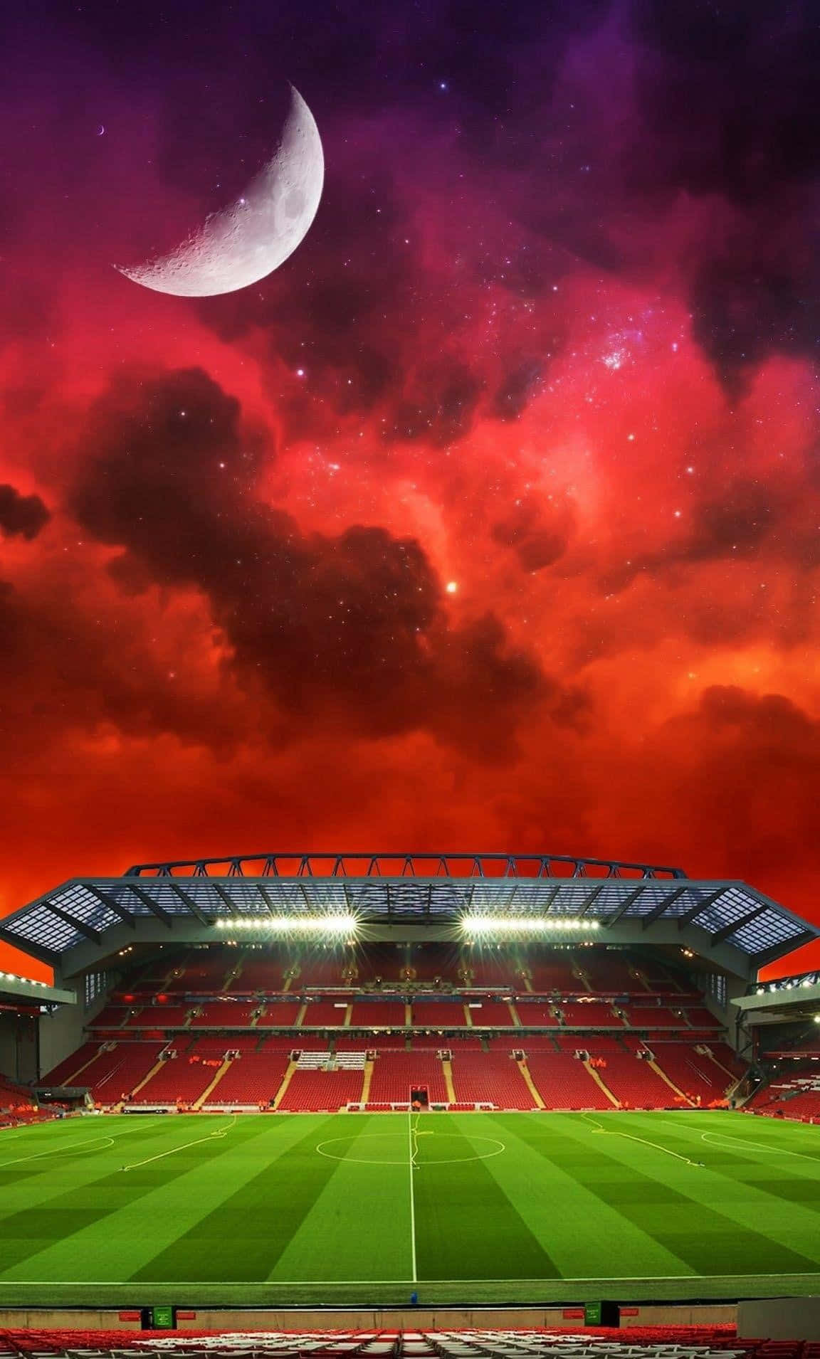 Anfield Stadium Night Sky Wallpaper