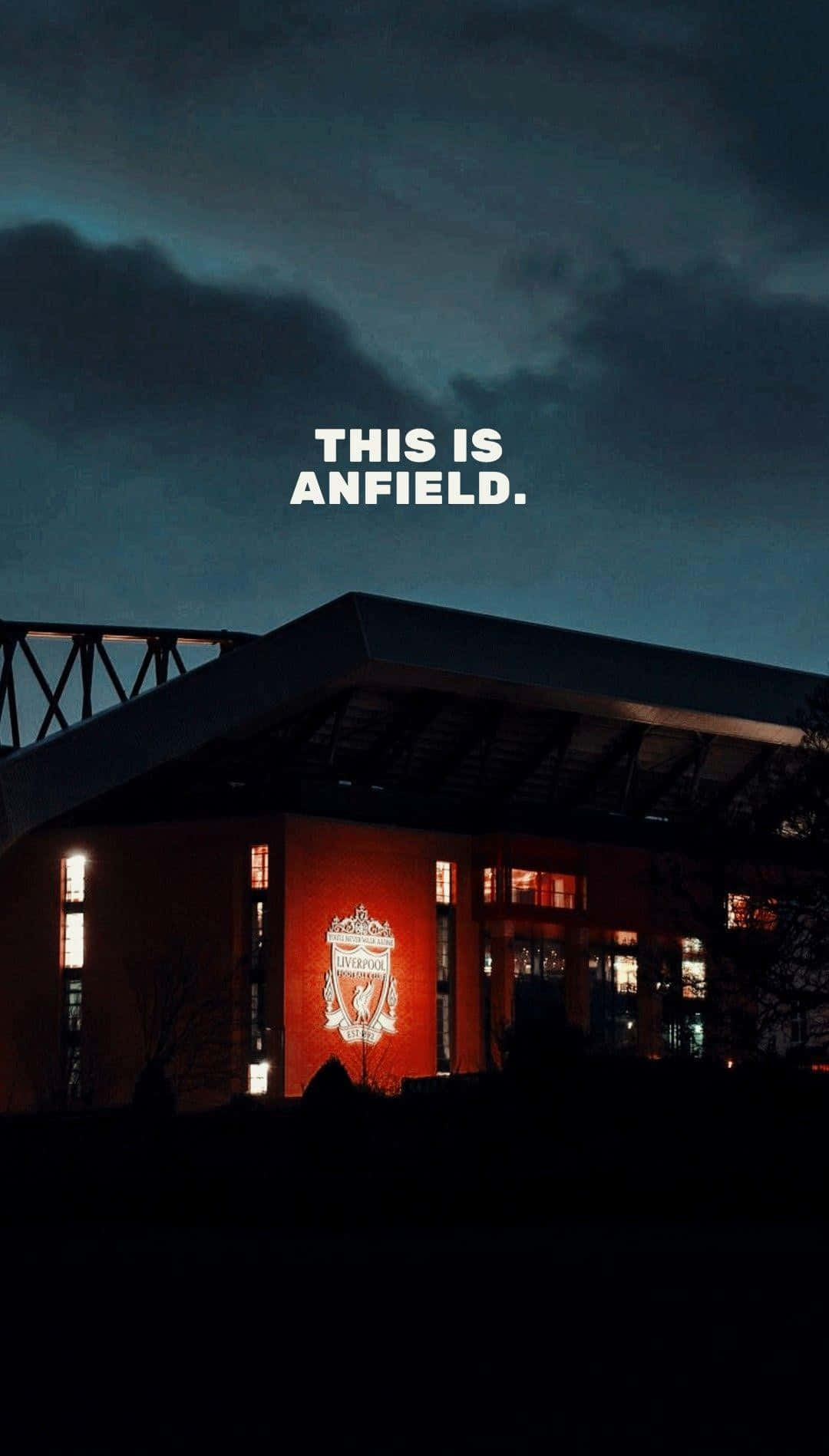Anfield Stadium Nighttime Exterior Wallpaper