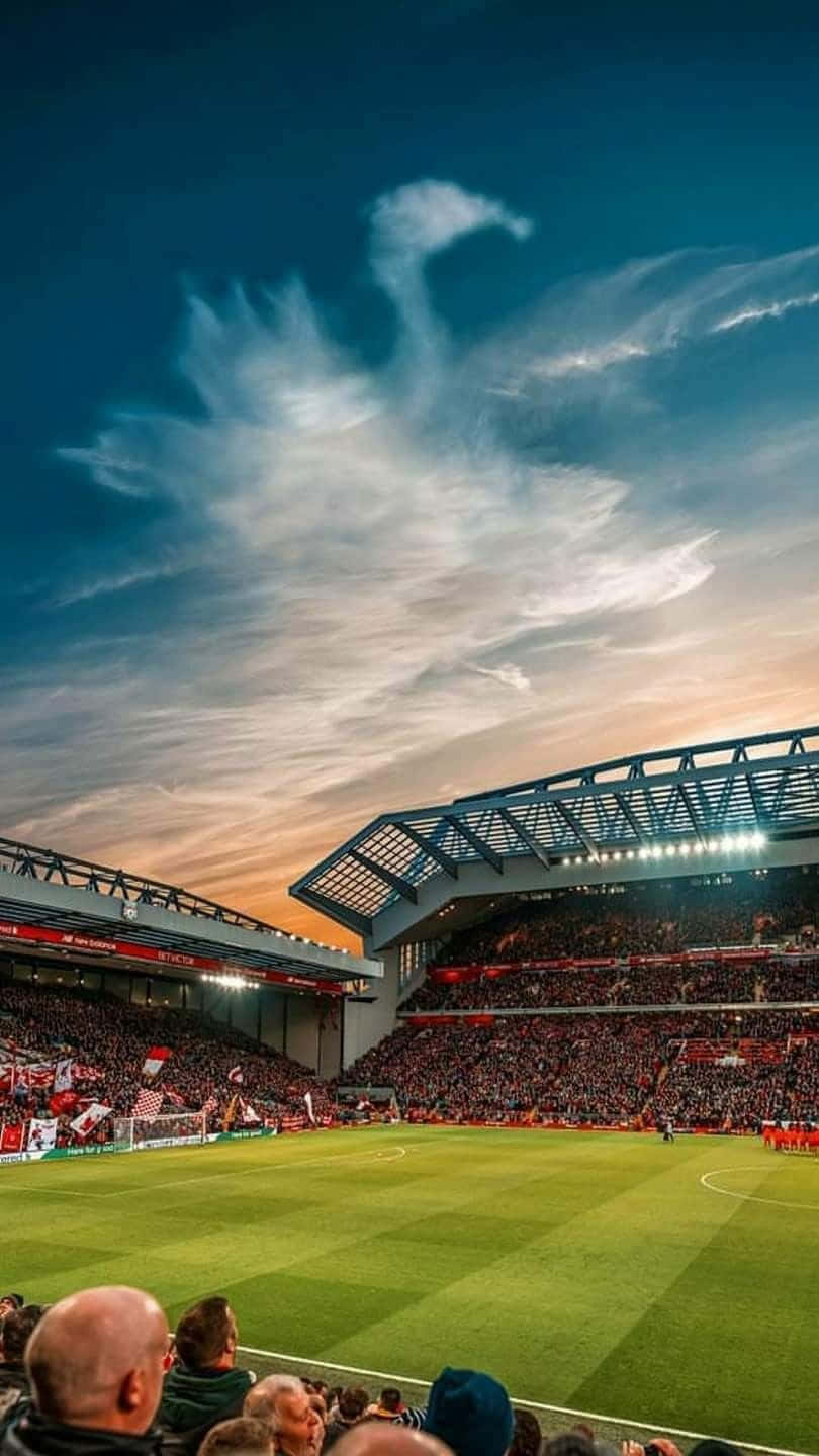Anfield Stadium Sunset Skyline Wallpaper