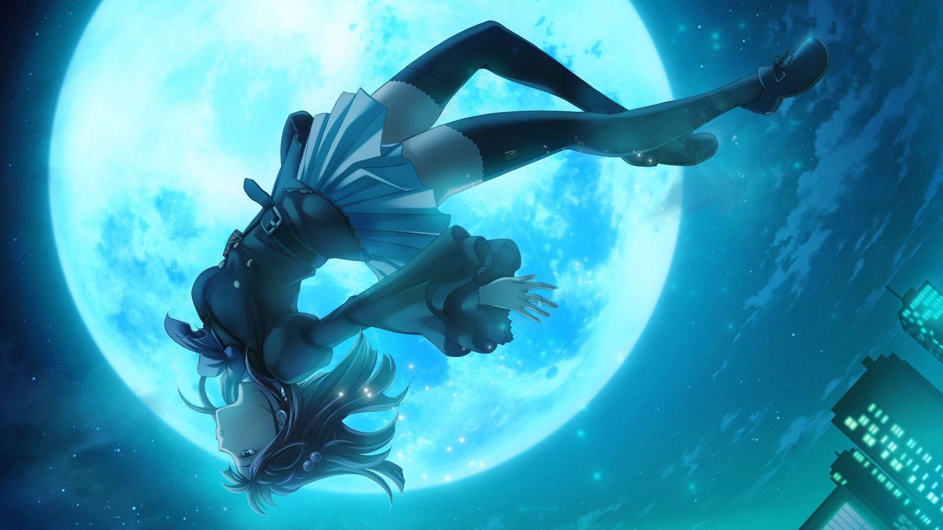 Ange Ushiromiya Anime Blue Background
