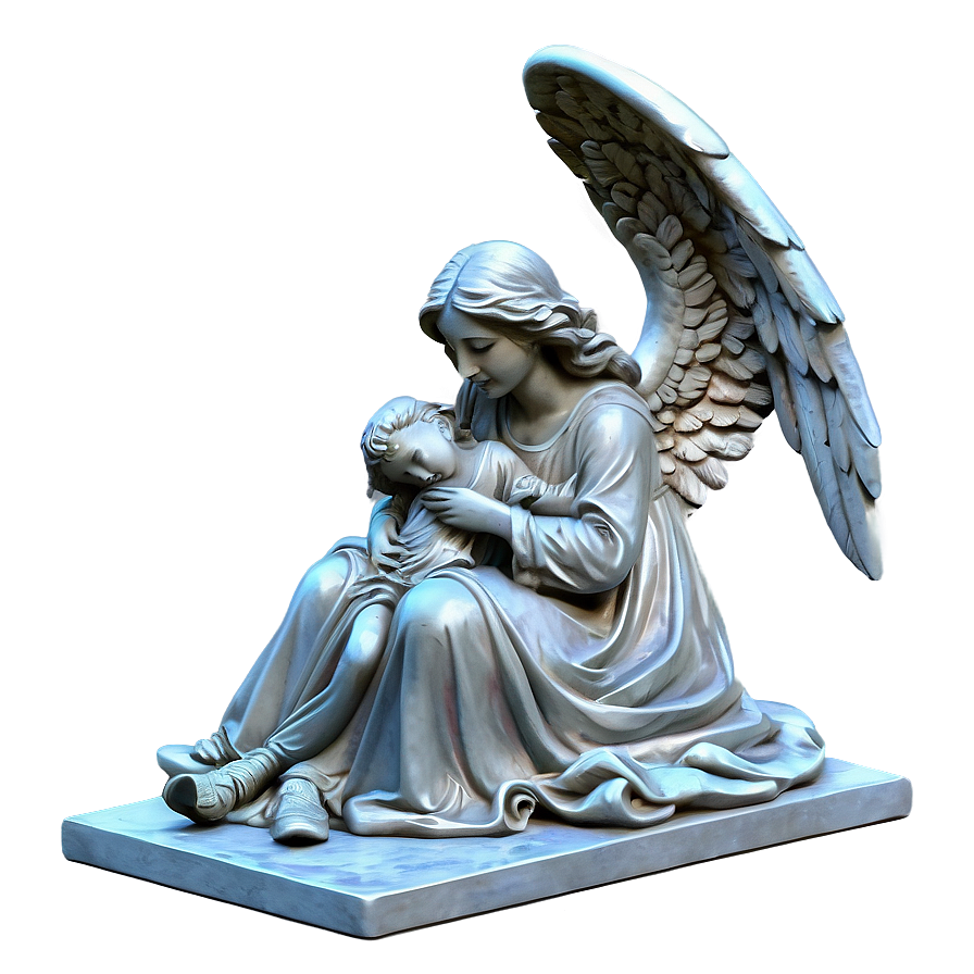 Angel And Child Sculpture Png 06202024 PNG