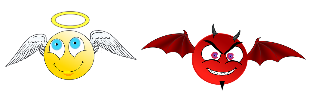 Angel_and_ Devil_ Emoji_ Style PNG