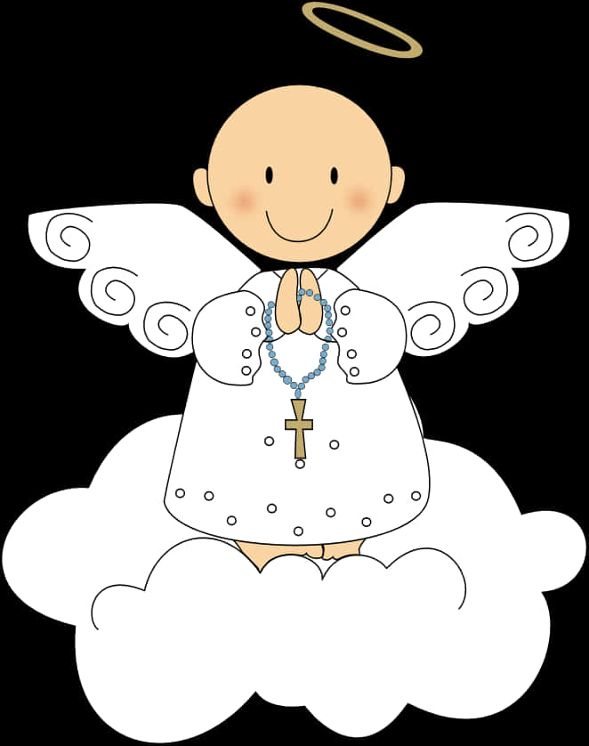 Angel Babyon Cloud Baptism Theme PNG