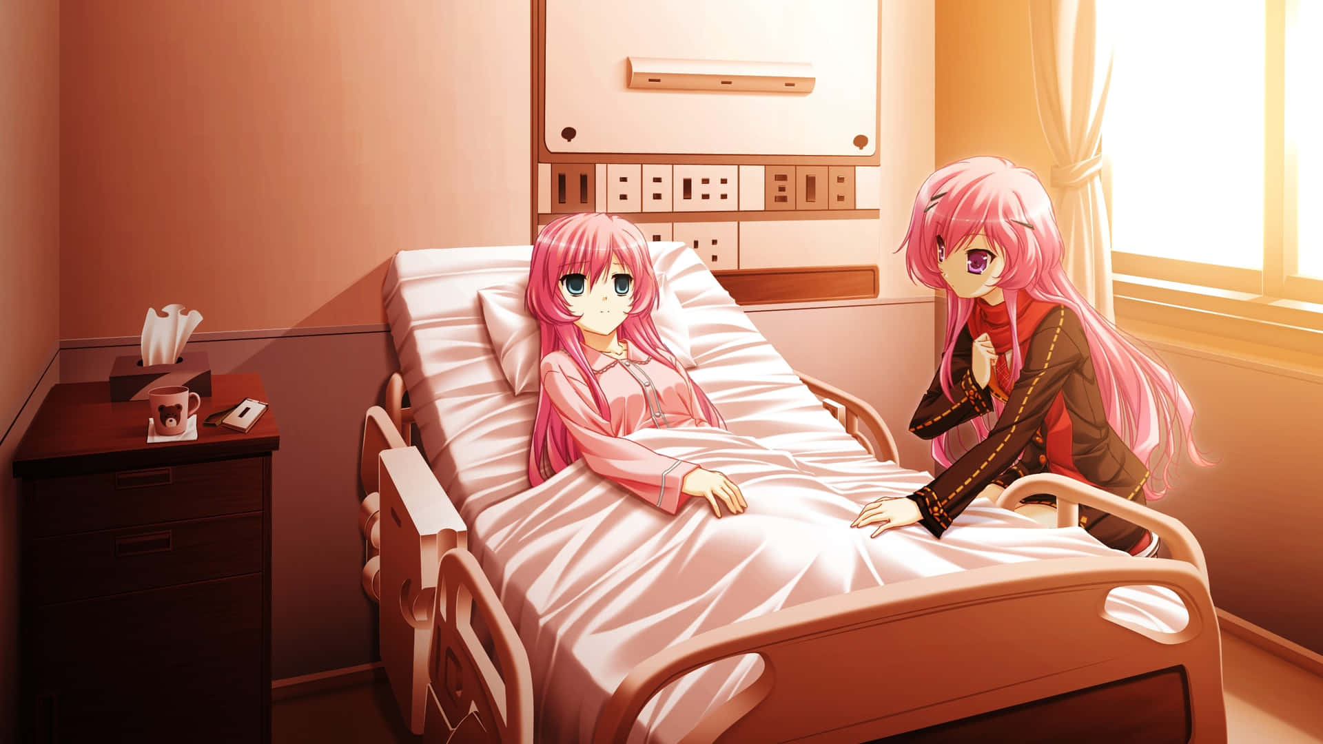 Angel Beats Sunset With Hospital Bed Wallpaper