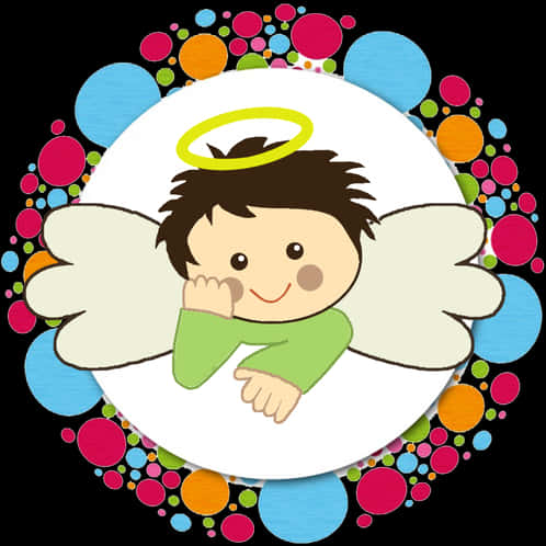 Angel Cartoon Baptism Invitation Design PNG