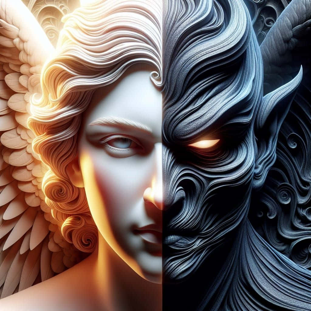 Angel Demon Duality Artwork Wallpaper