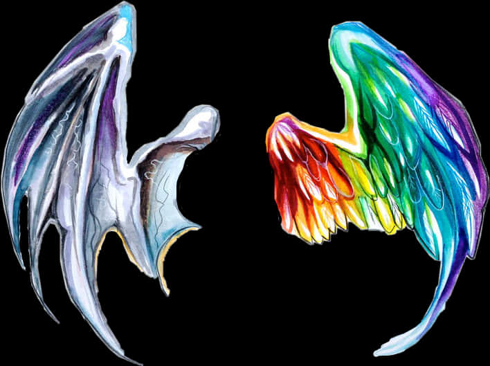 Angel Demon Wings Art PNG