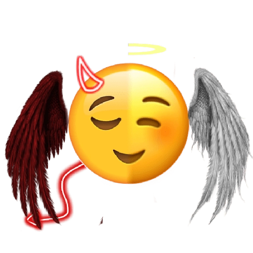 Download Angel Devil Smiling Emoji | Wallpapers.com