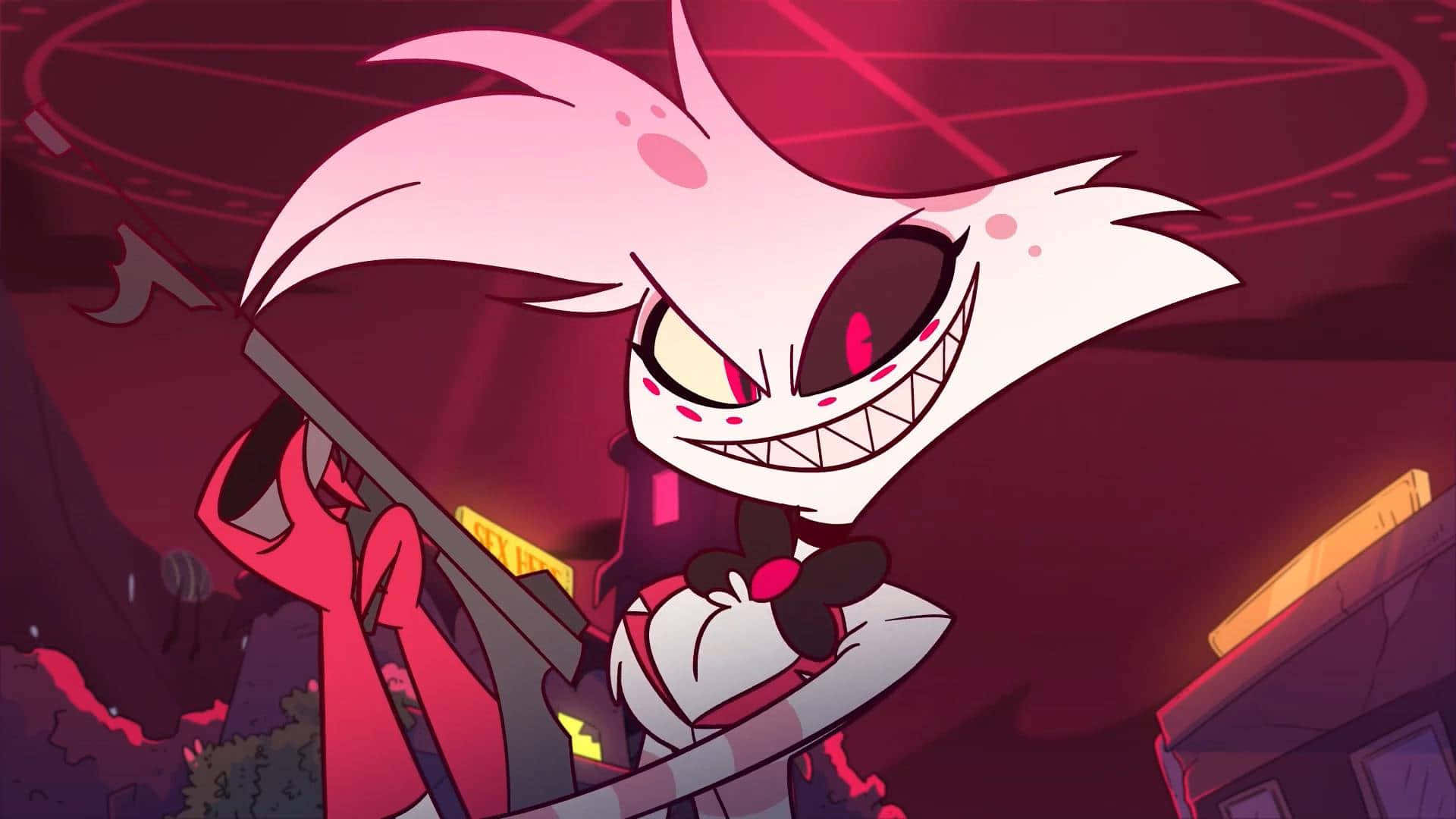 Angel Dust Smiling Hazbin Hotel Wallpaper