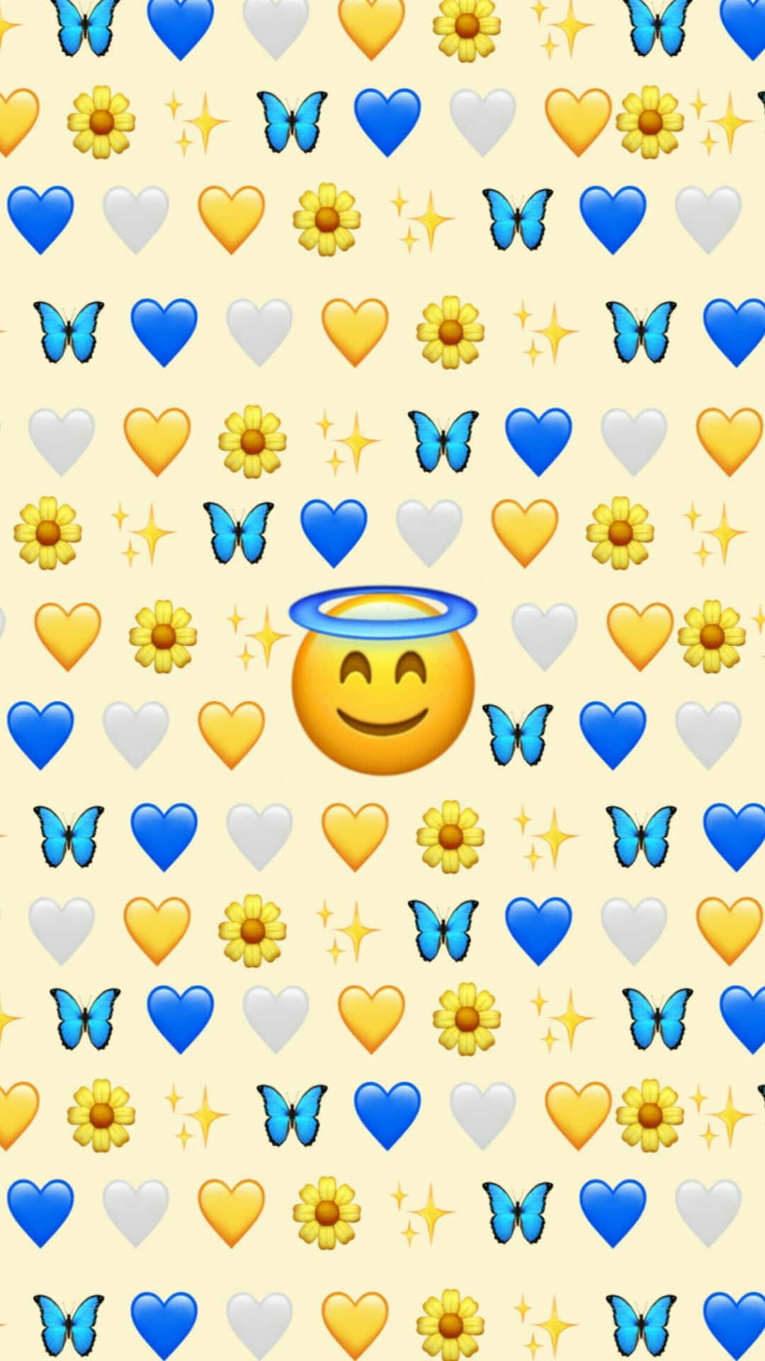 Angel Emoji Pattern Wallpaper Wallpaper