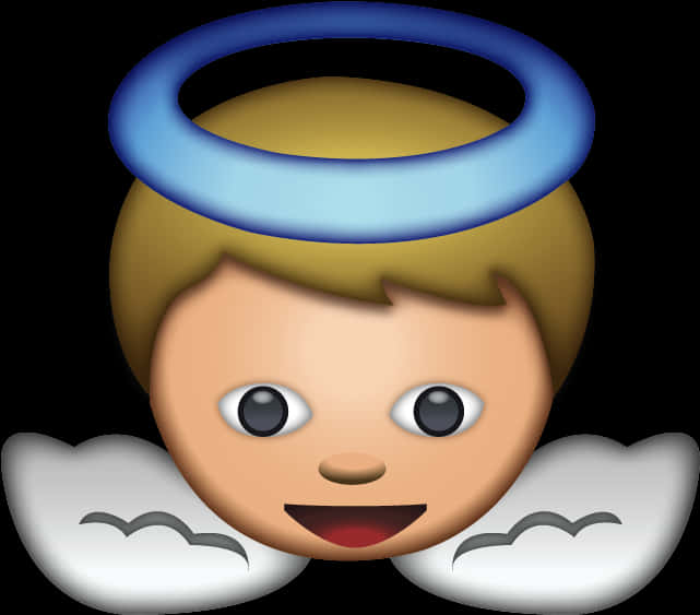 Angel_ Emoji_with_ Halo_and_ Wings PNG