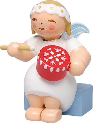 Angel Figurine Playing Drum PNG