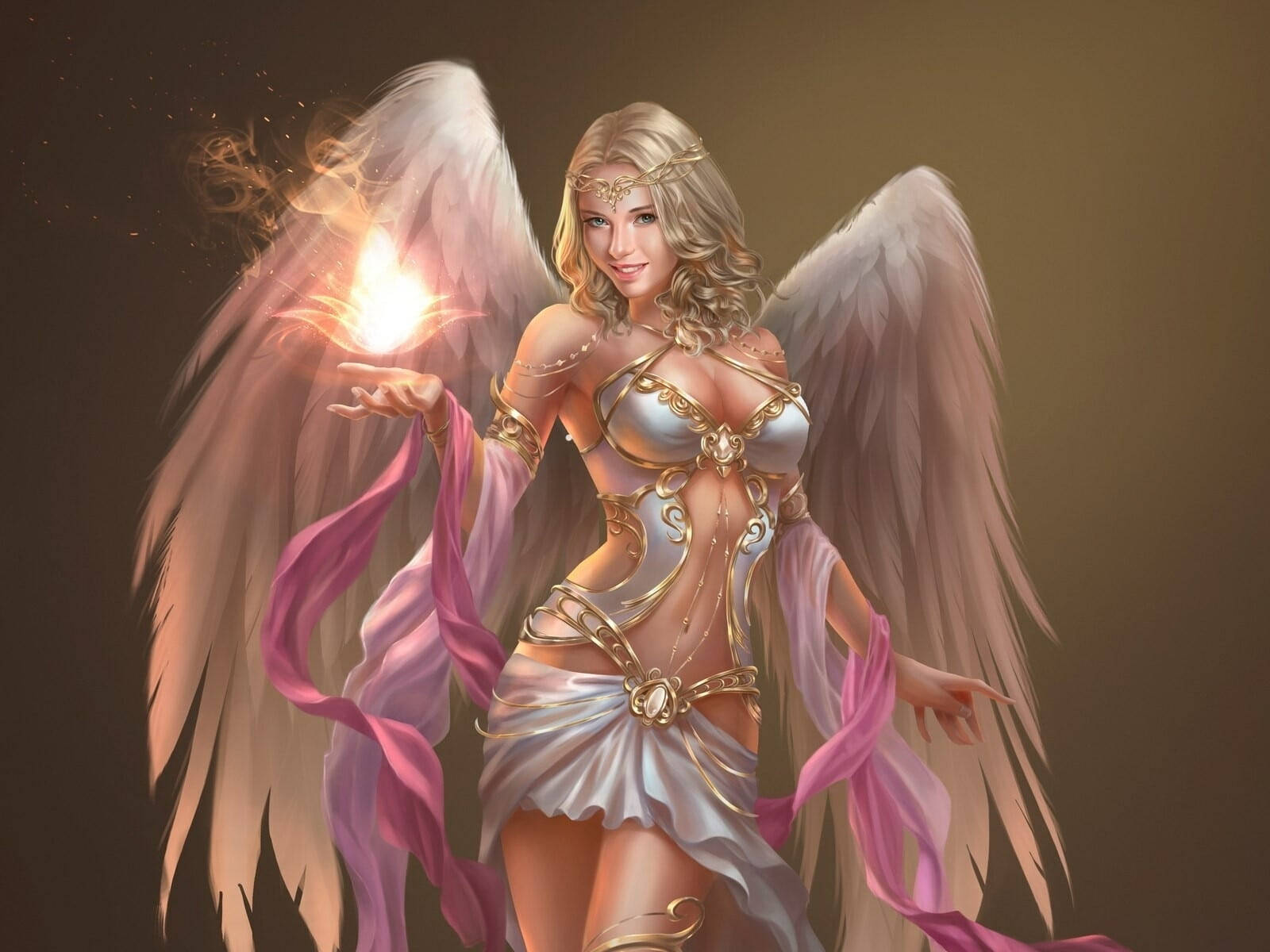 Angel Girl With Fire Lotus Picture