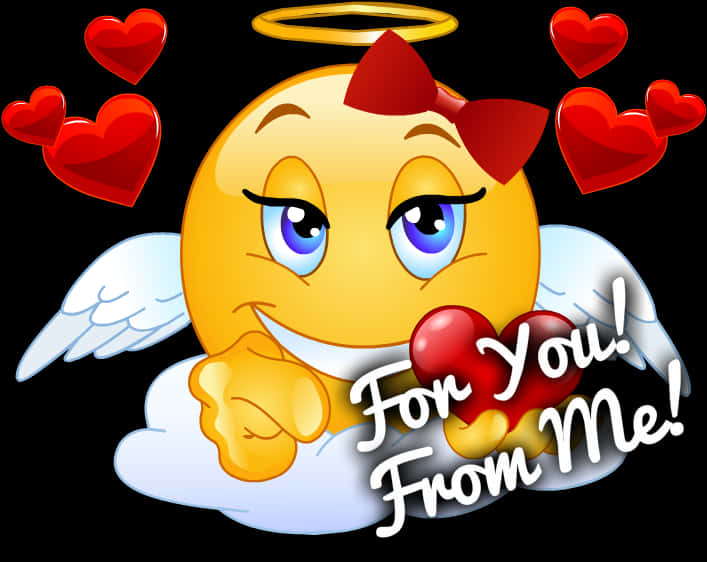 Angel Heart Emoji Gift PNG
