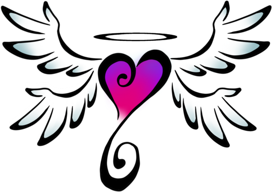 Angel Heart Tattoo Design PNG
