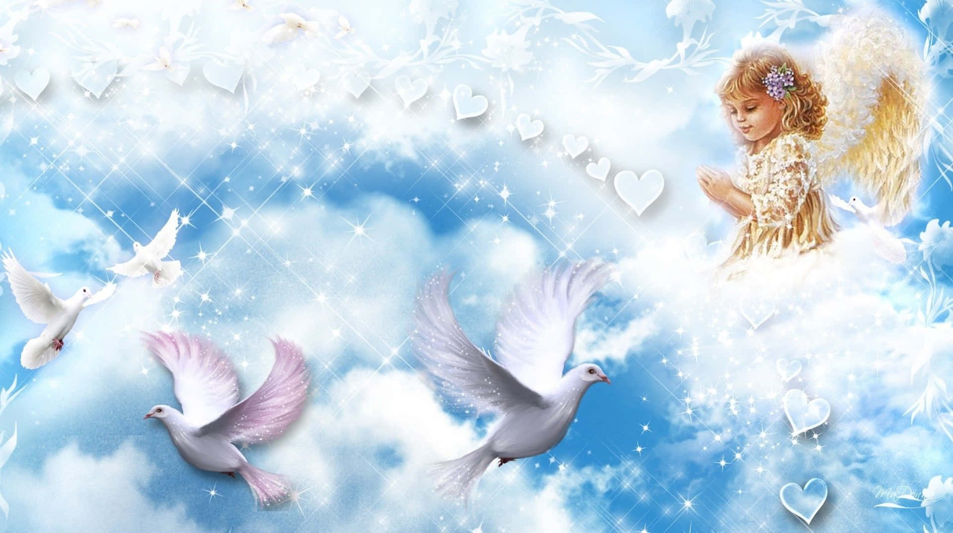 Baby Girl Angel Heaven Background