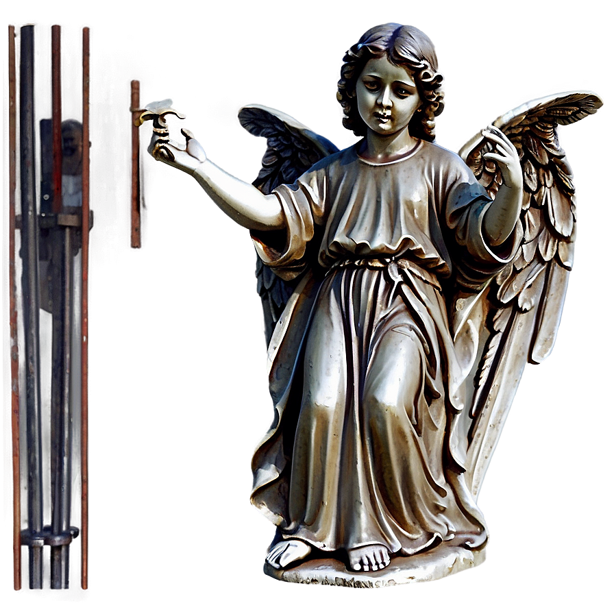 Angel Holding Cross Statue Png Sqm PNG