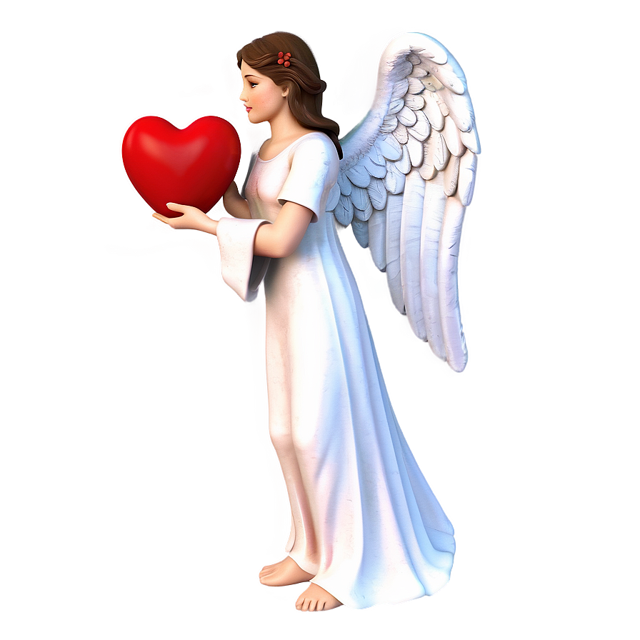 Angel Holding Heart Png 06202024 PNG