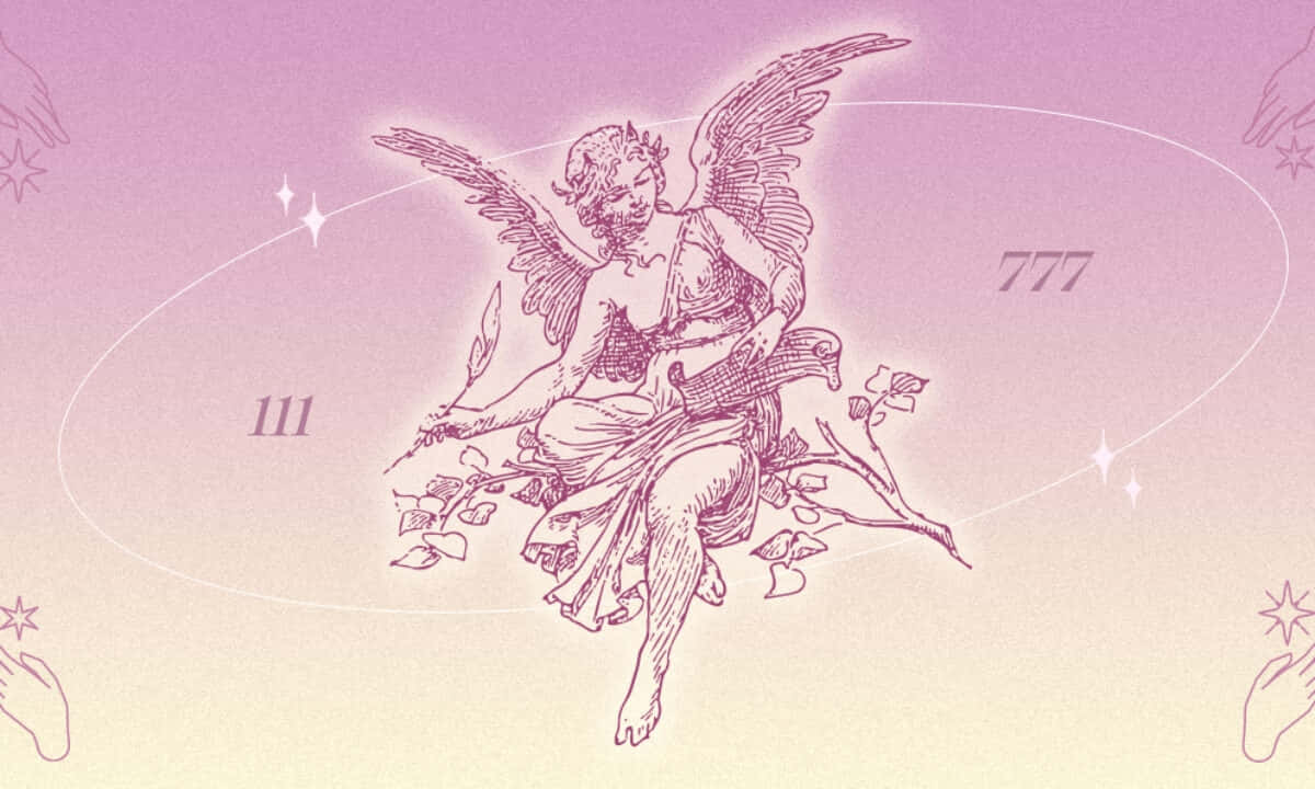 Angel Numbers111777 Purple Background Wallpaper