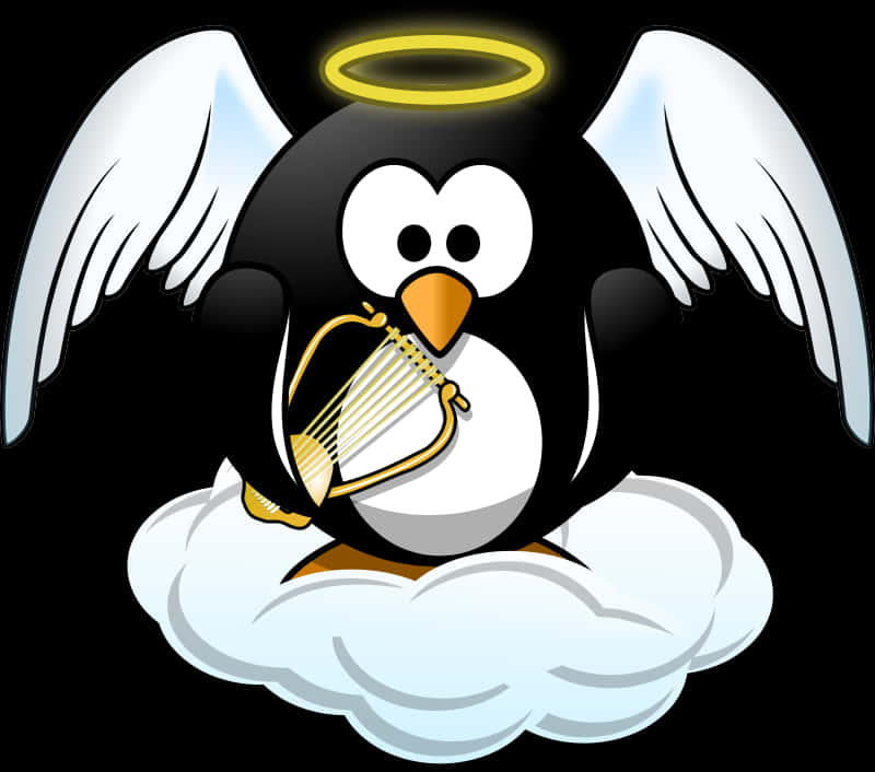 Angel Penguin Cartoon Illustration PNG