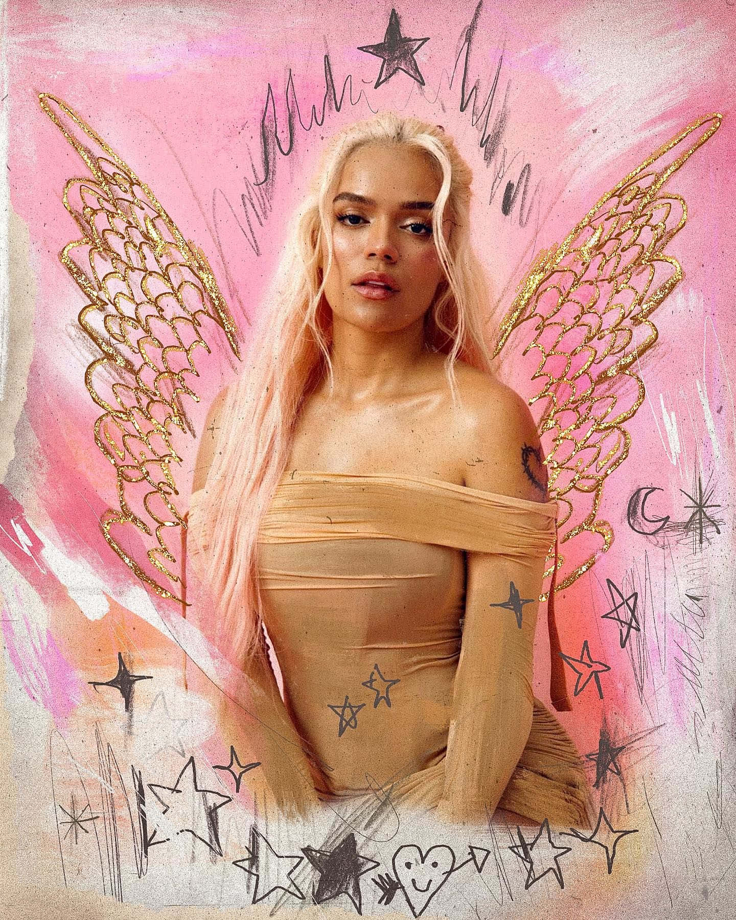 Angel Winged Woman Artistic Backdrop Wallpaper
