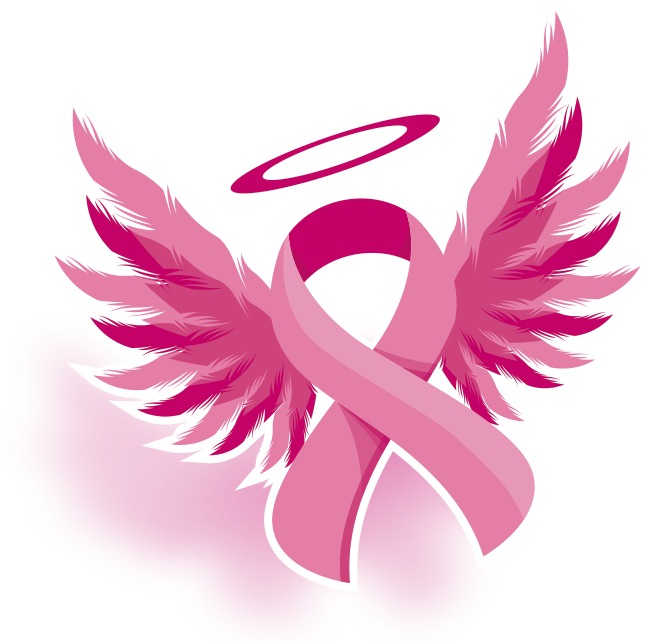 Angel Wings Breast Cancer Awareness Ribbon PNG