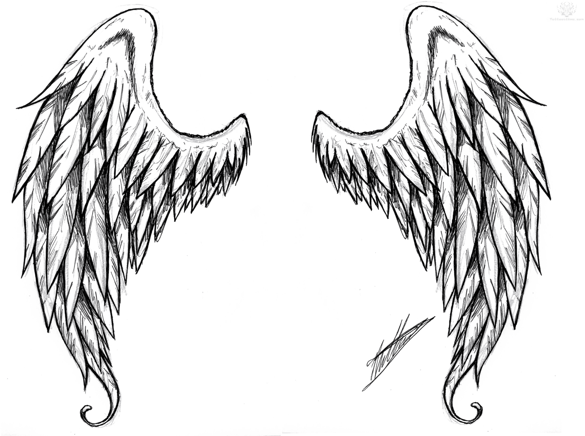 Angel Wings Tattoo Design PNG