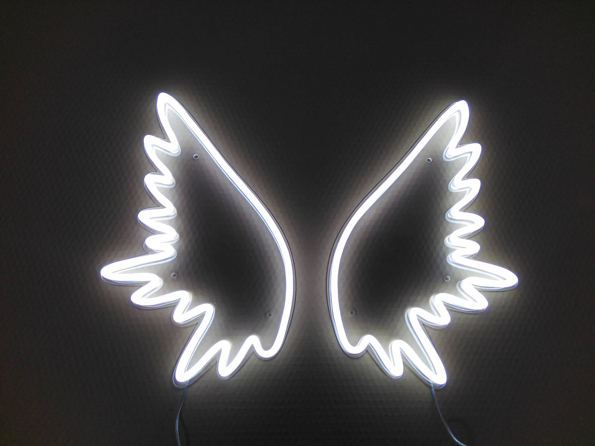 Angel Wings White Neon Aesthetic Wallpaper