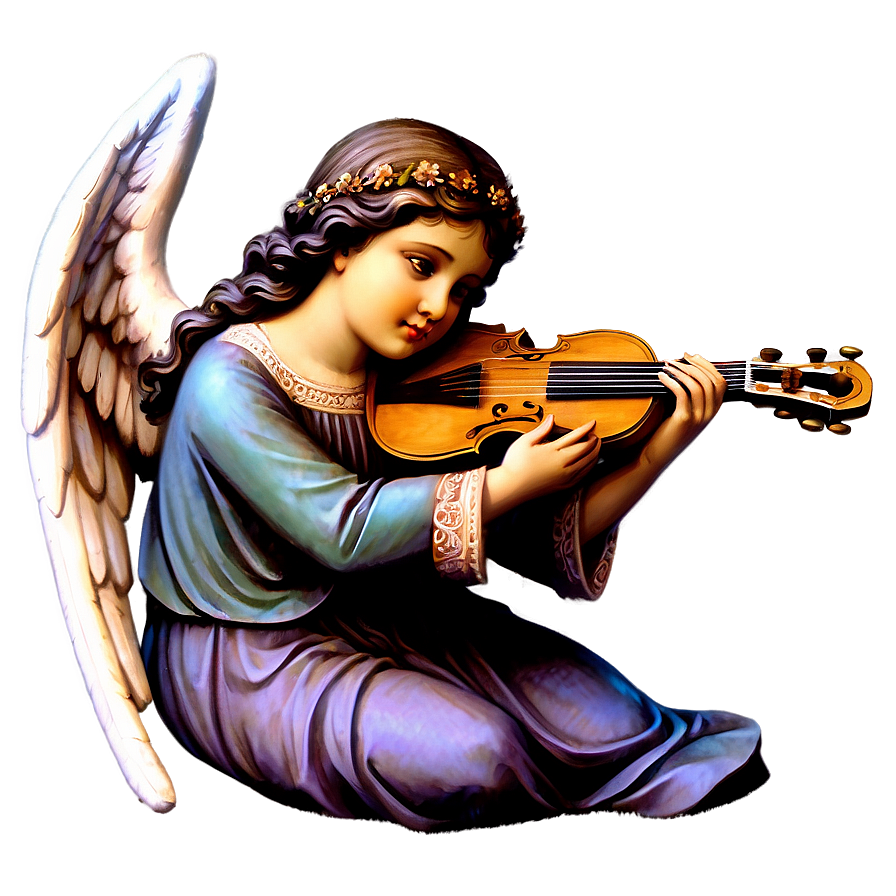 Angel With Lyre Png 05032024 PNG