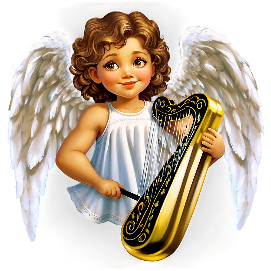 Angel With Lyre Png 36 PNG