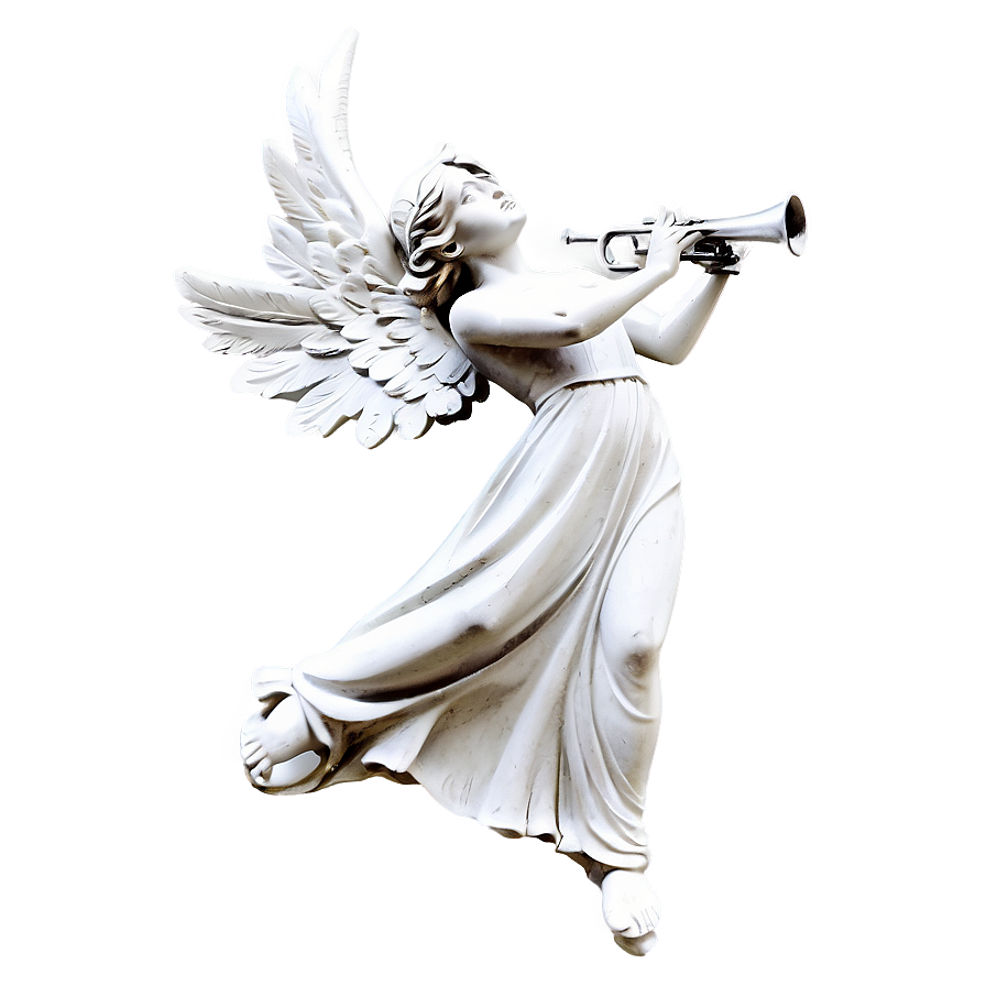 Angel With Trumpet Statue Png Mms PNG