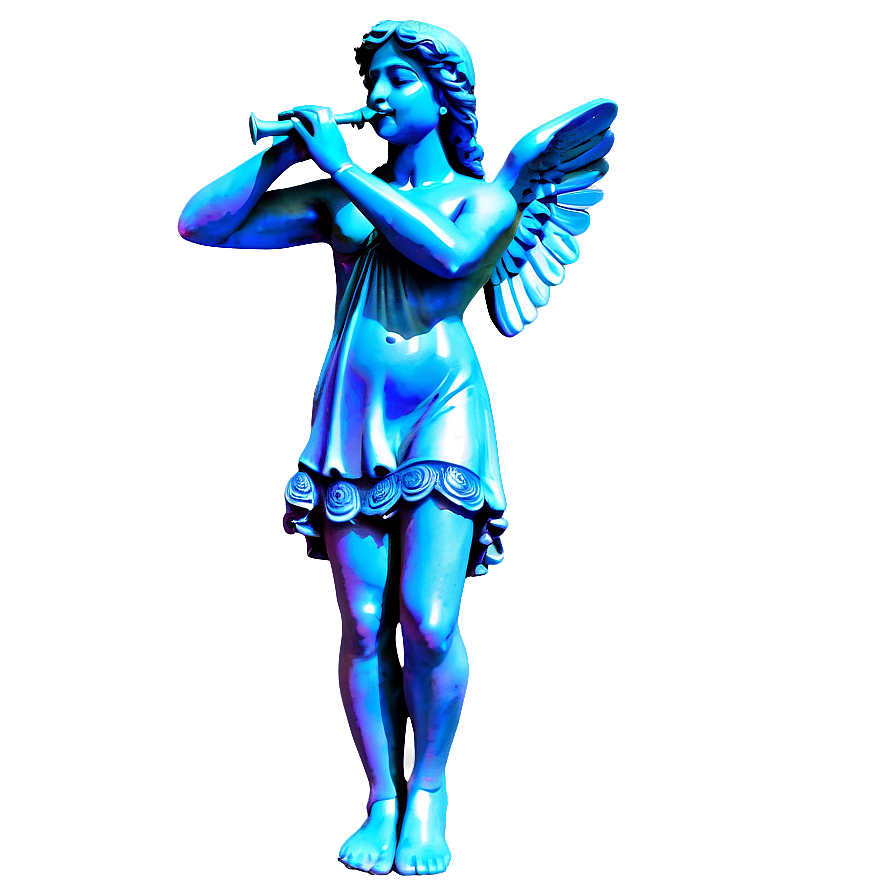 Angel With Trumpet Statue Png Pua PNG