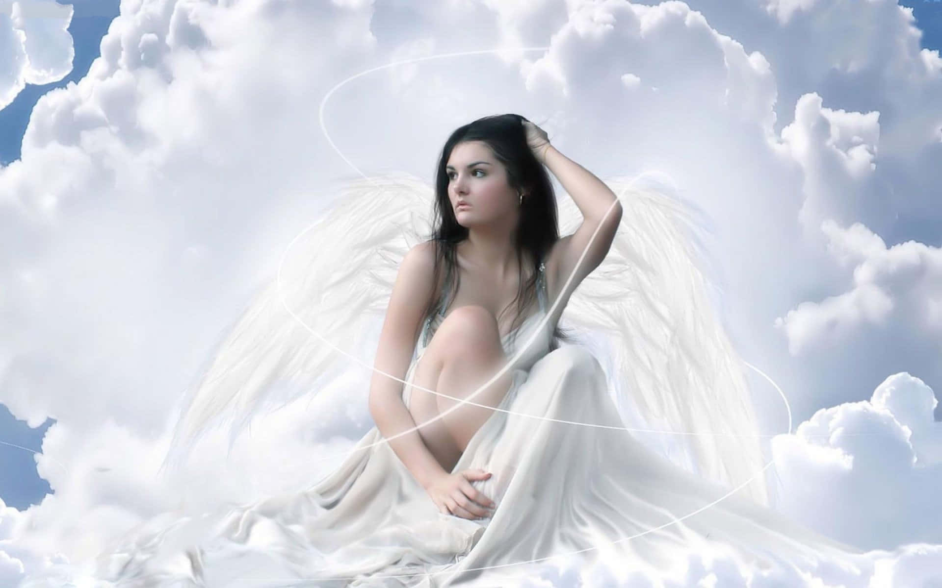 Serene Angelic Figure In Heavenly Surroundings Wallpaper