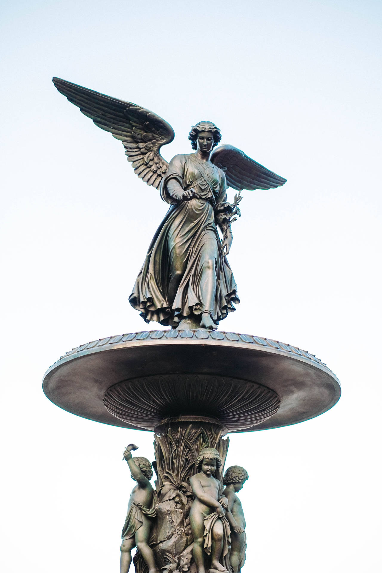 Angelic Statue In Central Park Wallpaper