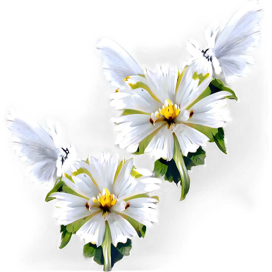 Angelic White Flowers Png Phk PNG