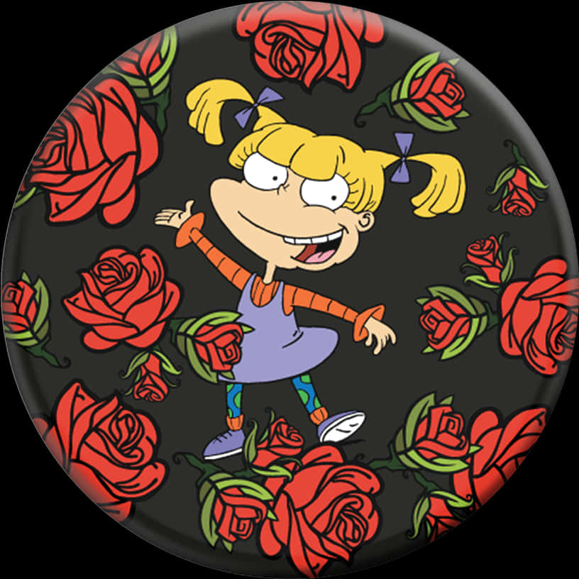 Angelica Pickles Rugrats Rose Pattern PNG