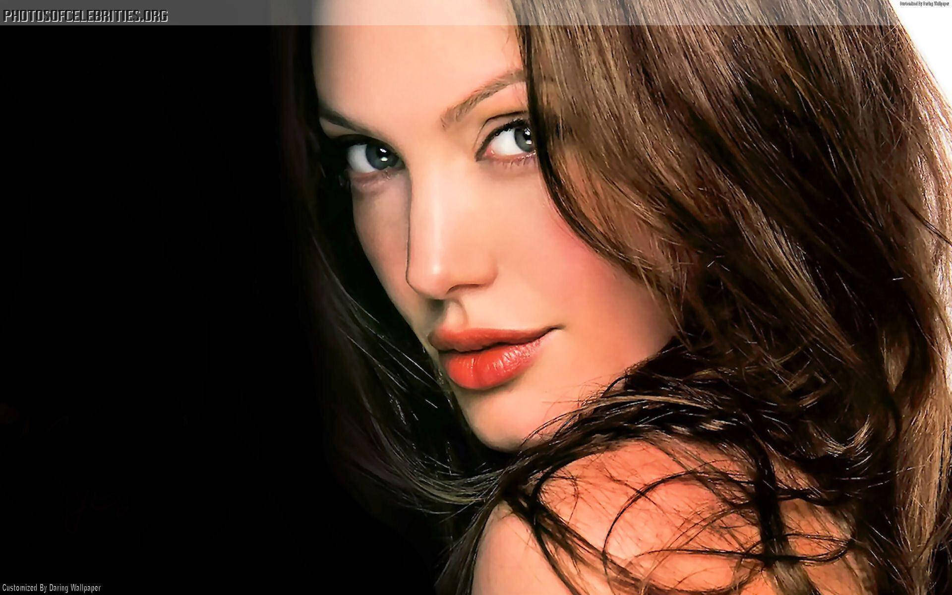 Angelina Jolie Looking Over Shoulder Wallpaper