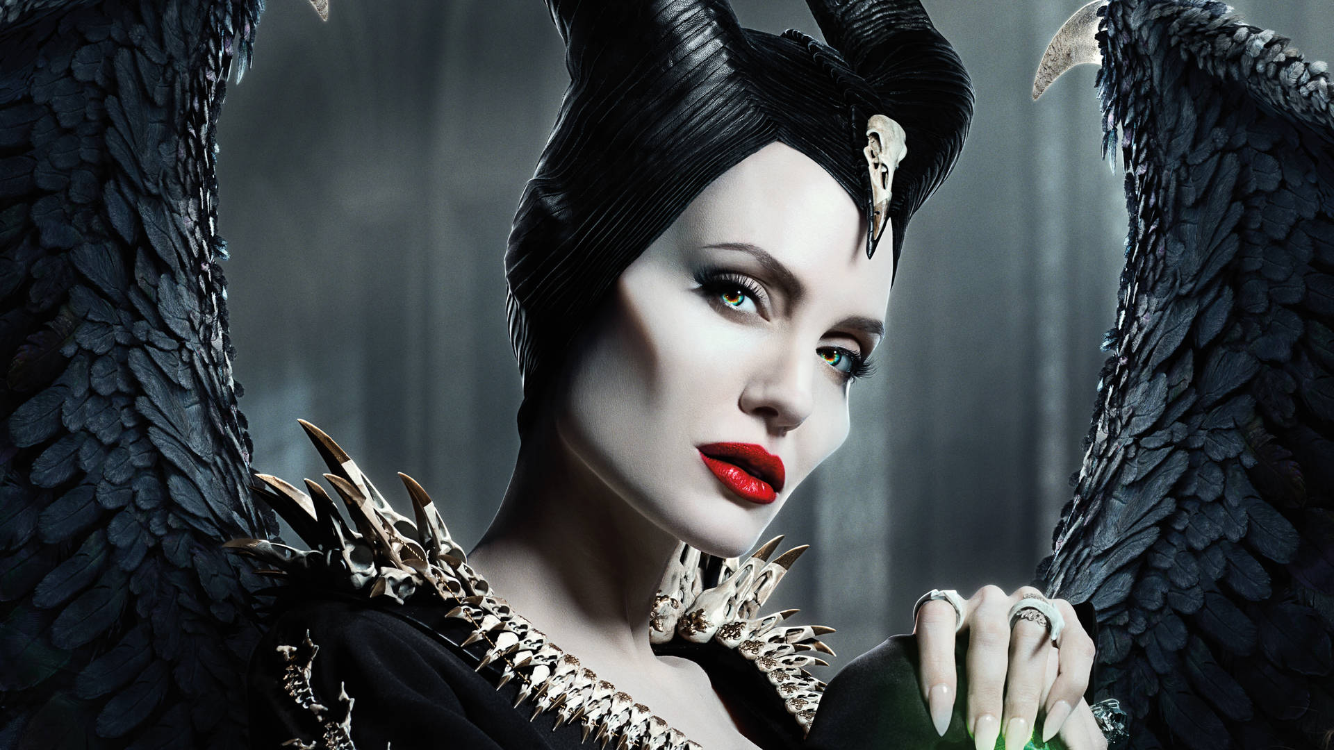 Angeline Jolie Maleficent Side View Background